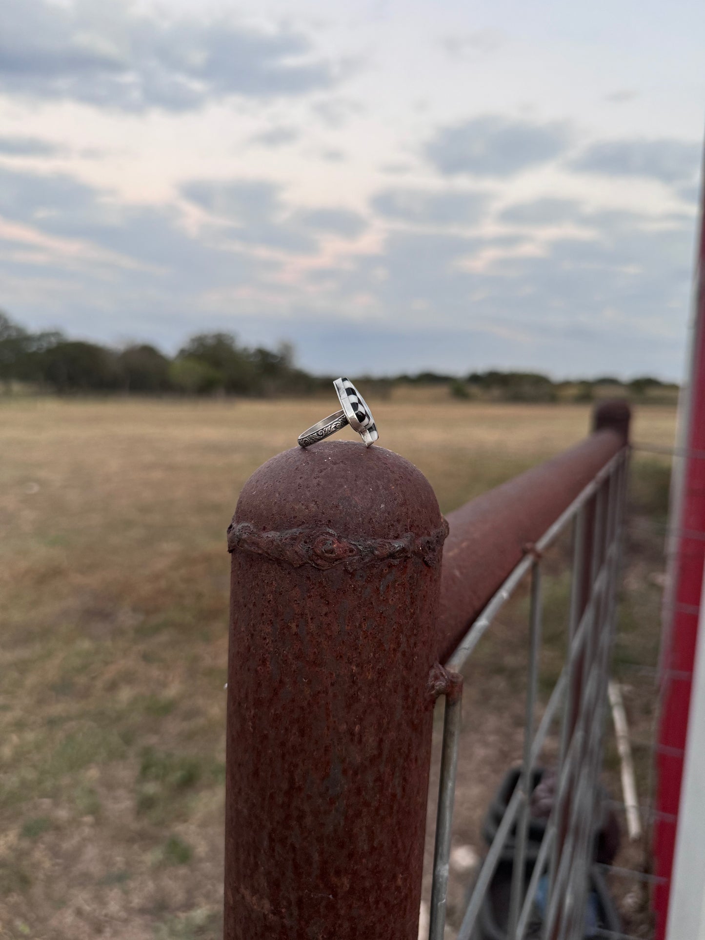 Checker Spade Ring