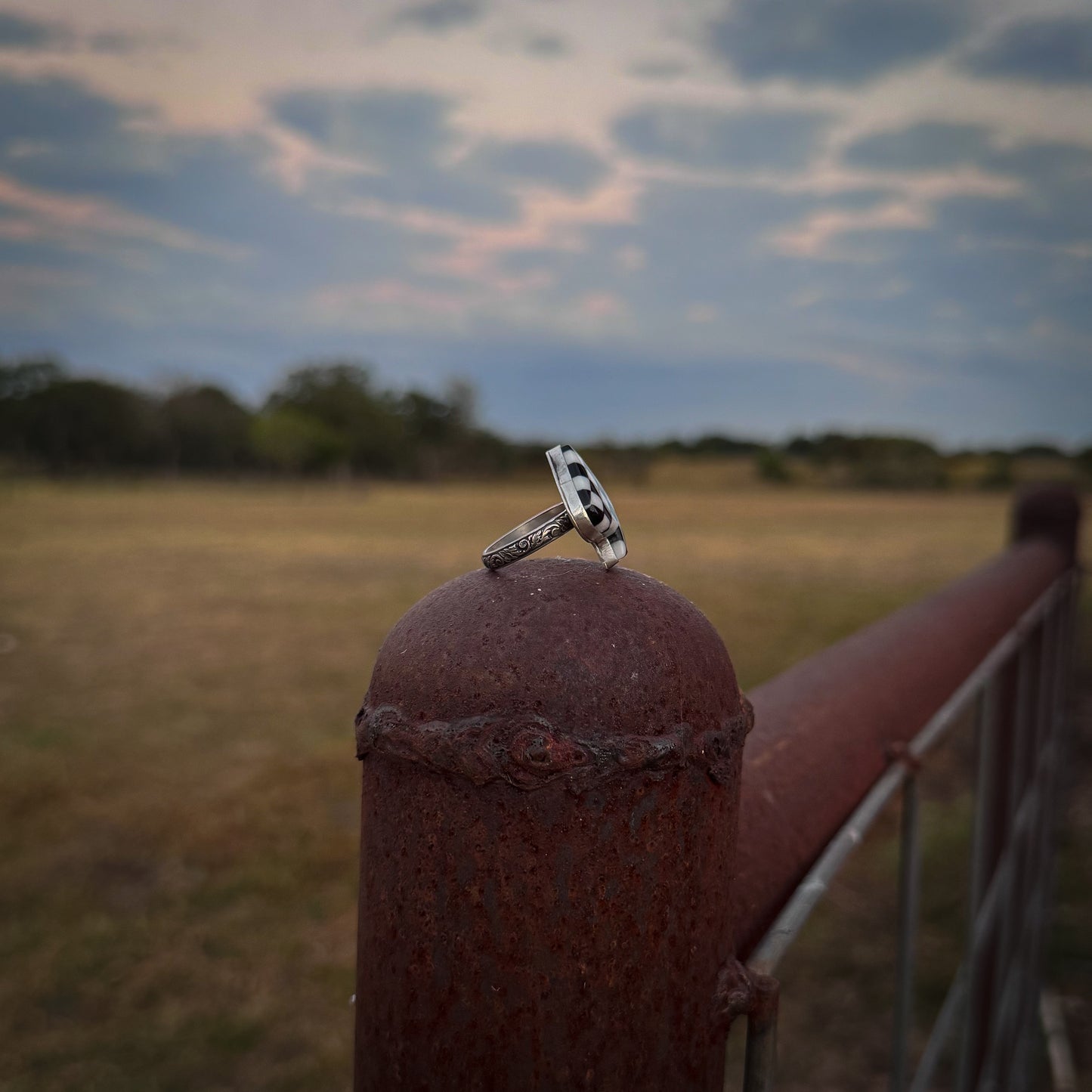 Checker Spade Ring