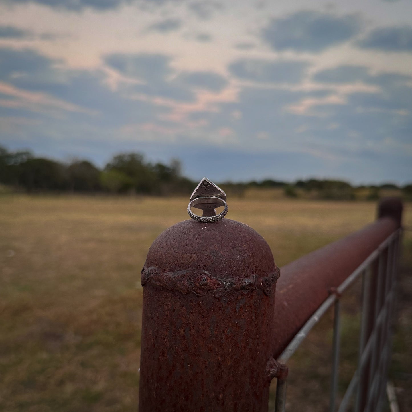 Checker Spade Ring