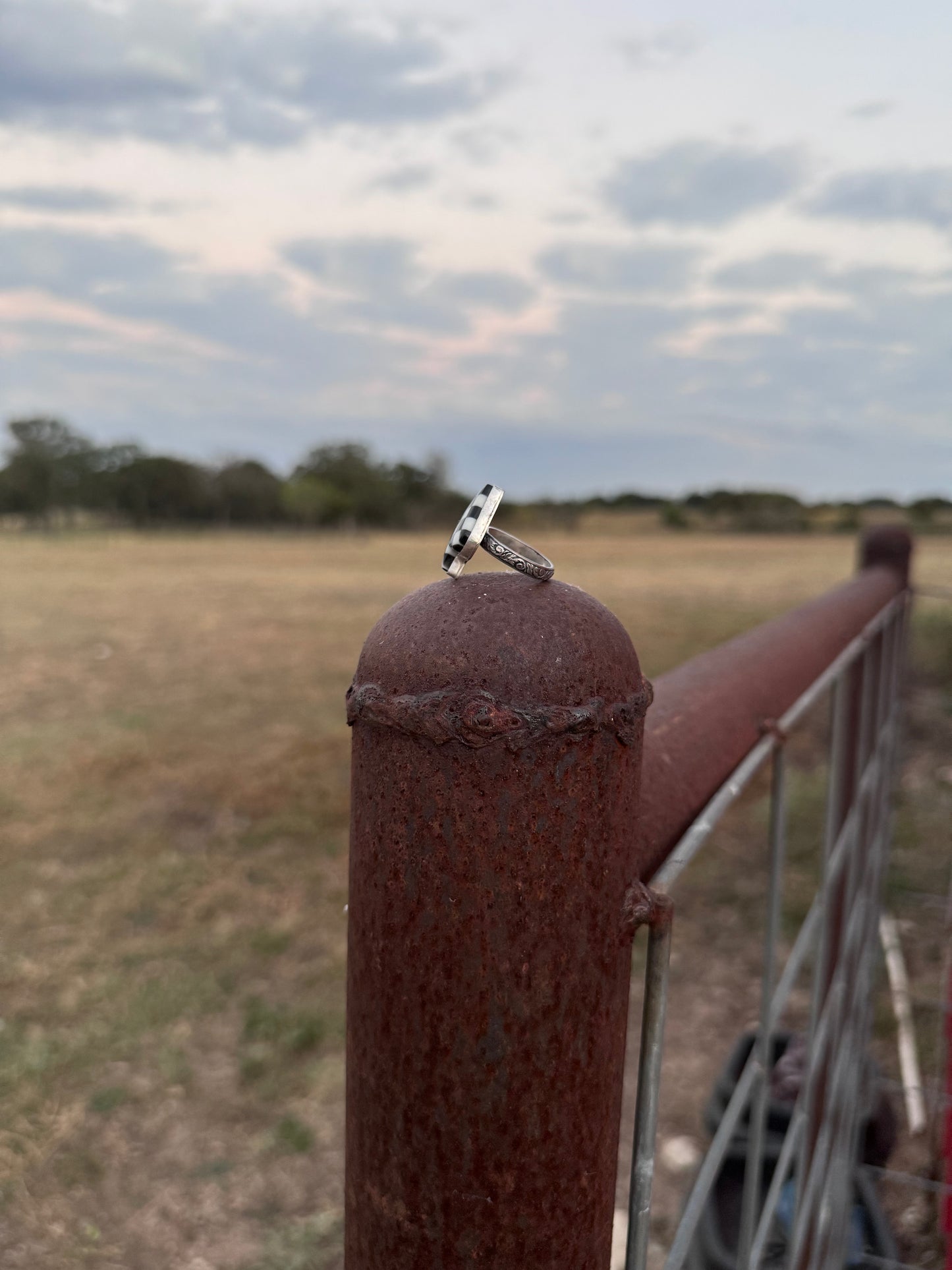 Checker Spade Ring