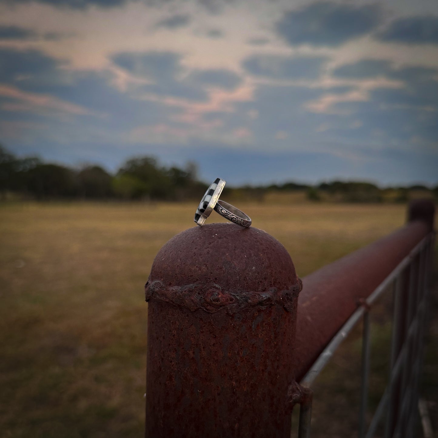 Checker Spade Ring